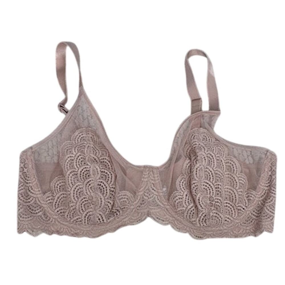 Hsia Unlined Lace Nude Minimizer Bra 38D